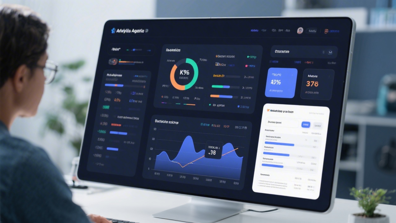 Analytics dashboard with charts, KPI cards, and a summary report, representing clear PPC reporting and performance insights for business decisions.